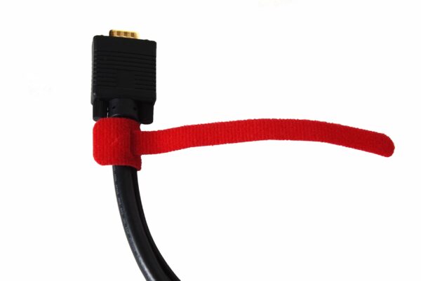 Hook and loop cable tie red